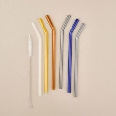 Straw Color 6'lı Cam Pipet Fırça Seti - Renkli