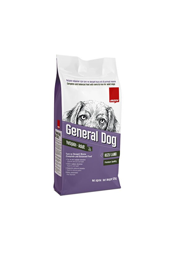 12 Kg Jazzy General Dog Yetişkin Köpek Maması Kuzulu