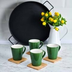 Circle 4'lü Bambu Bardak Altlığı - Asorti - 10 cm