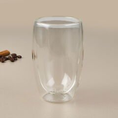 Çift Cidarlı Latte Bardağı - Şeffaf - 450 ml