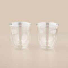 Double Wall 2'li Bardak - Şeffaf - 200 ml