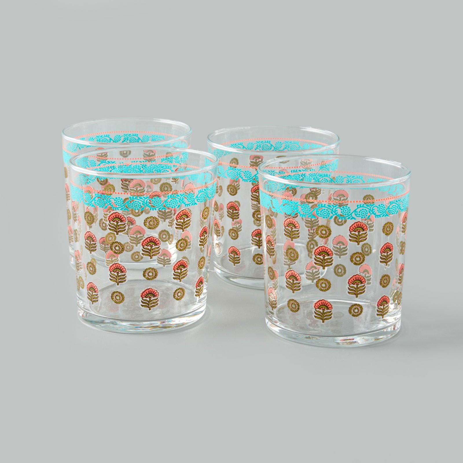 Dora 4'lü Su Bardağı Seti - Asorti - 380 ml