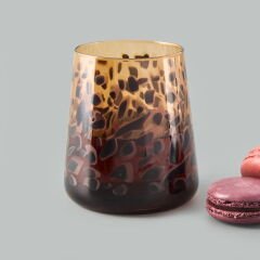Leopar 4'lü Su Bardağı Seti - Kahverengi - 420 ml