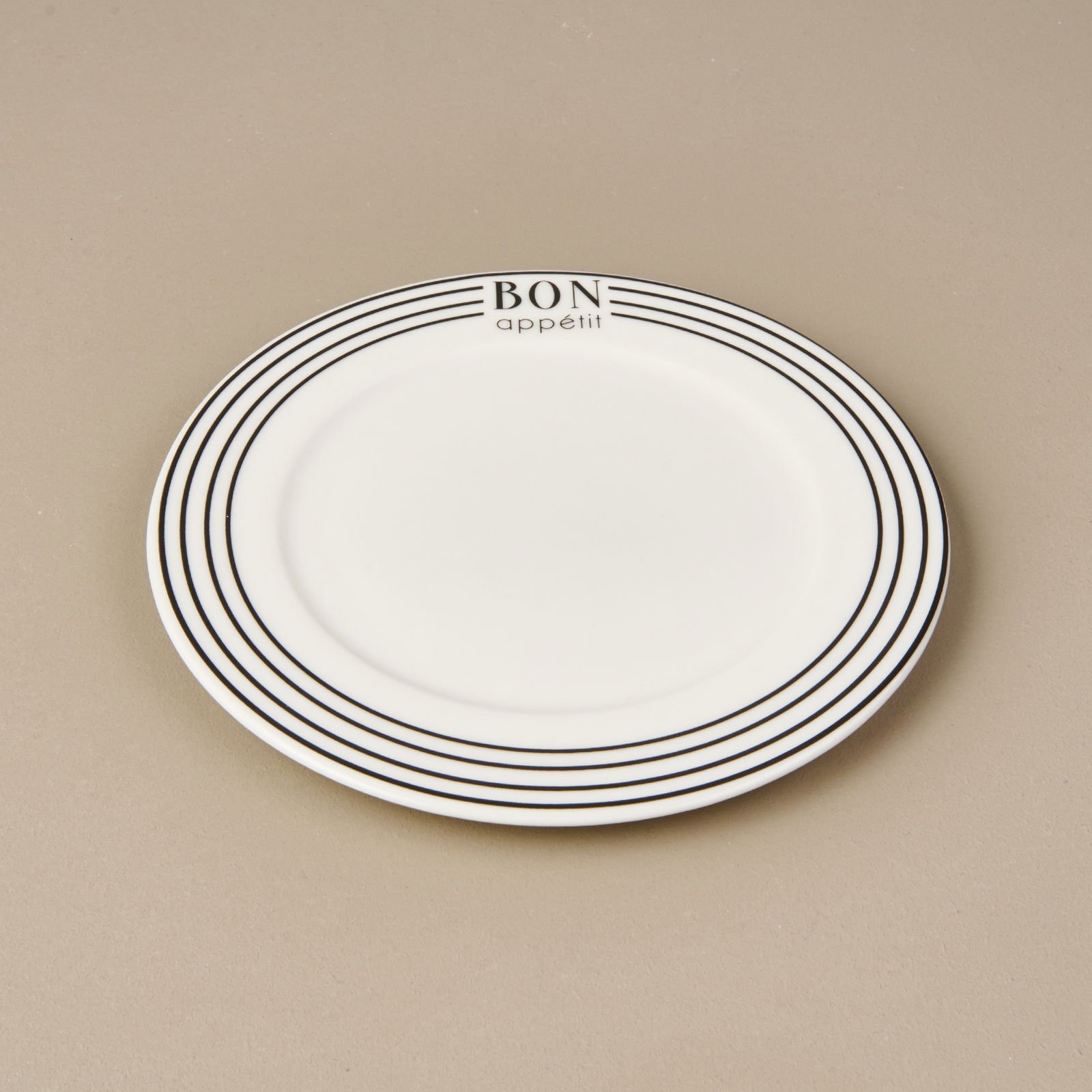 Kitchen Elegant Curves Porselen Pasta Tabağı - Siyah / Beyaz - 20 cm