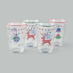 Winter Ornament 4'lü Meşrubat Bardağı Seti - Renkli - 395 ml