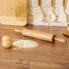 Dönerli Kayın Merdane - Açık Kahverengi - 47 cm