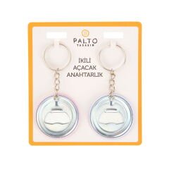 Tasarım Tacım Düşüyor 2'li Metal Anahtarlık Seti - Renkli - 10 cm