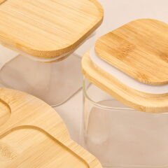 5'li Cam Kahvaltılık Seti - Açık Kahverengi / Şeffaf - 30x20 cm