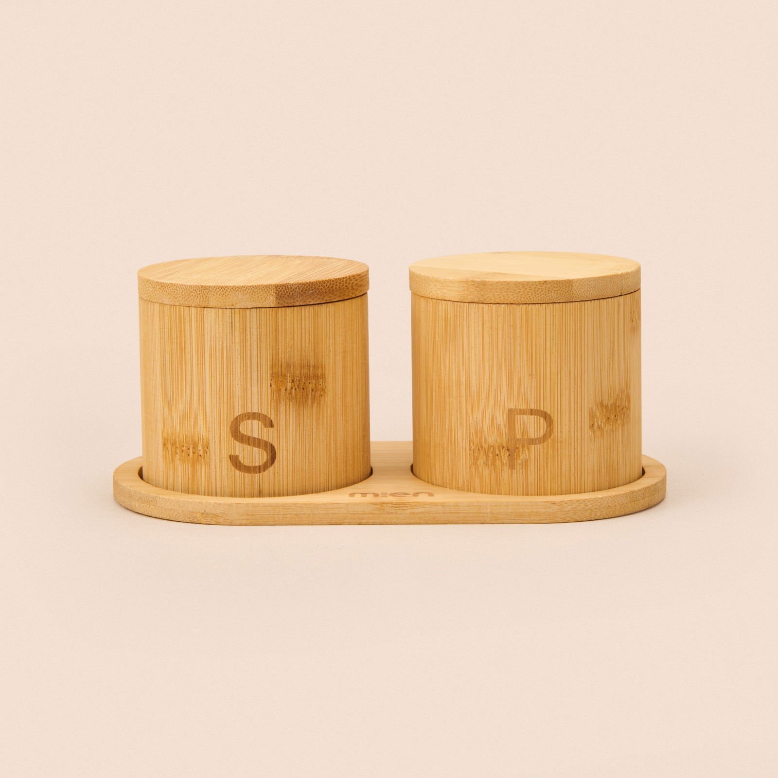Bambu 2'li Baharatlık - Açık Kahverengi
