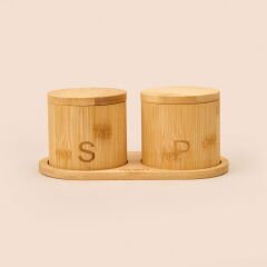 Bambu 2'li Baharatlık - Açık Kahverengi