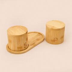 Bambu 2'li Baharatlık - Açık Kahverengi