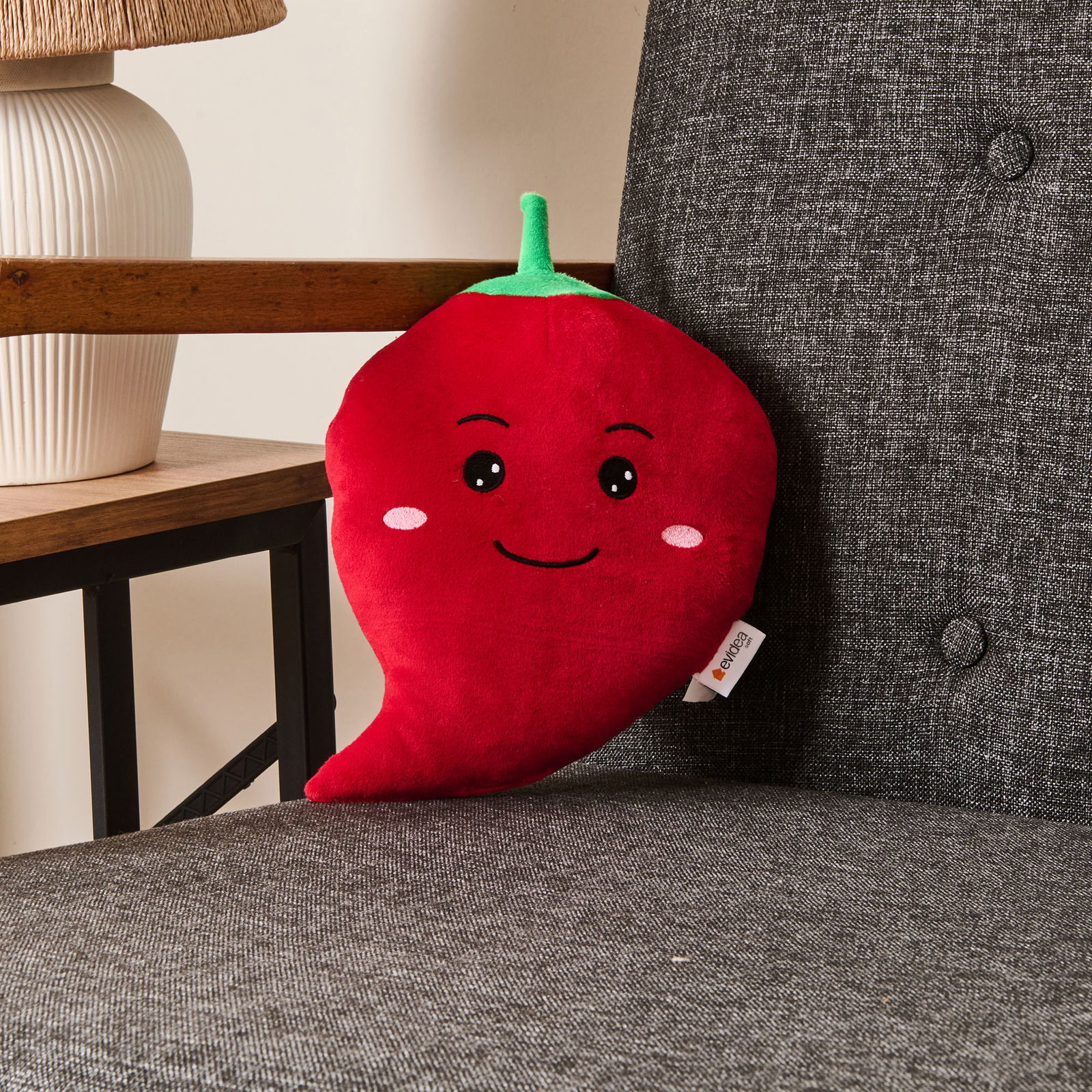 Soft Biber Figürlü Yastık - Kırmızı - 25 cm