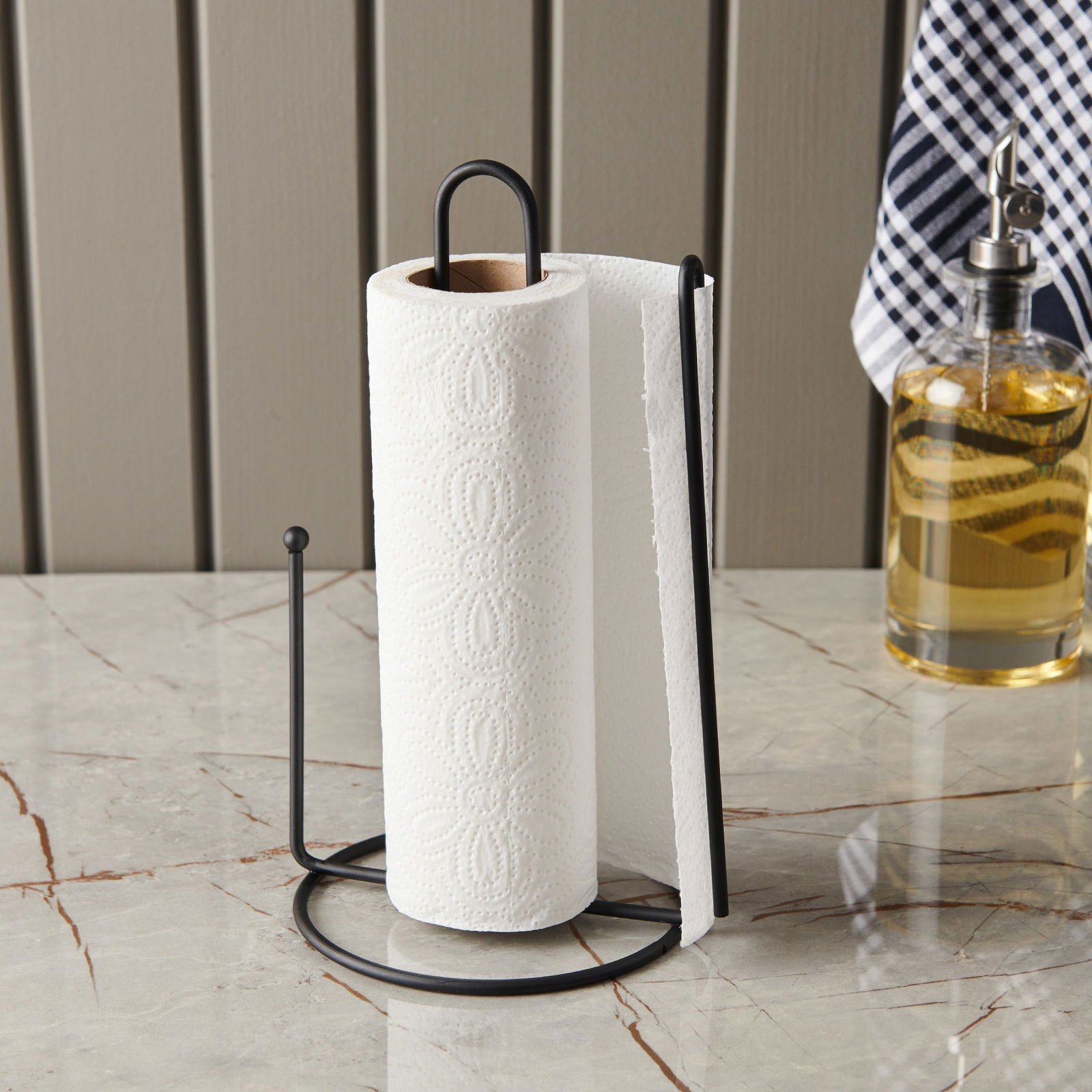 Tezgah Üstü Kağıt Havlu Tutucu - Siyah - 15,5x13,5x27,5 cm