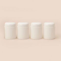 4'lü Mini Porselen Baharatlık - Beyaz