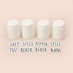 4'lü Mini Porselen Baharatlık - Beyaz