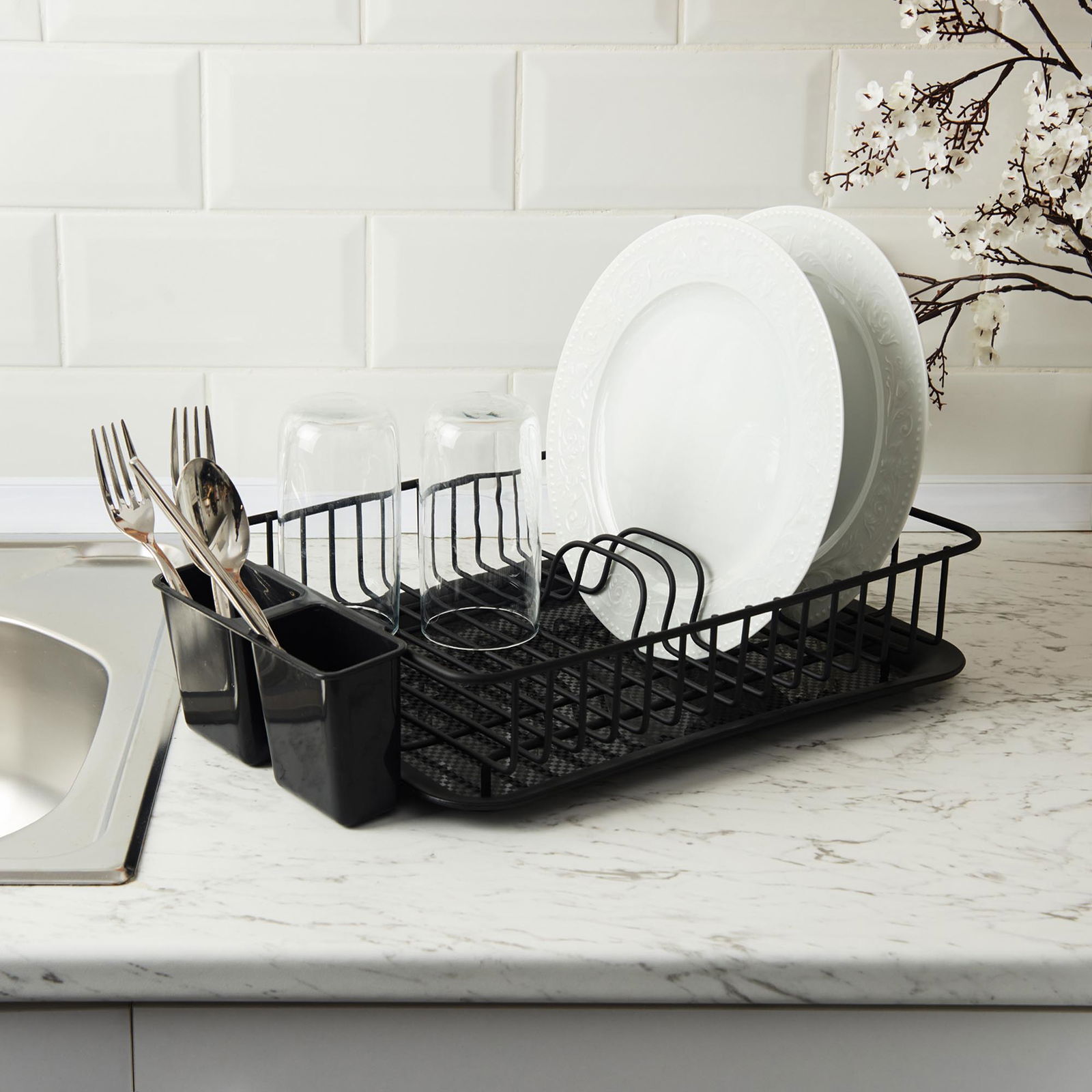 Tezgah Üstü Bulaşıklık - Siyah - 42x27,5x9,5 cm