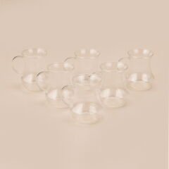 6'lı Kulplu Cam Bardak - Şeffaf