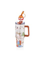 Vagonlife Kulplu Çelik Termos Sevimli Köpekler 1200 cc