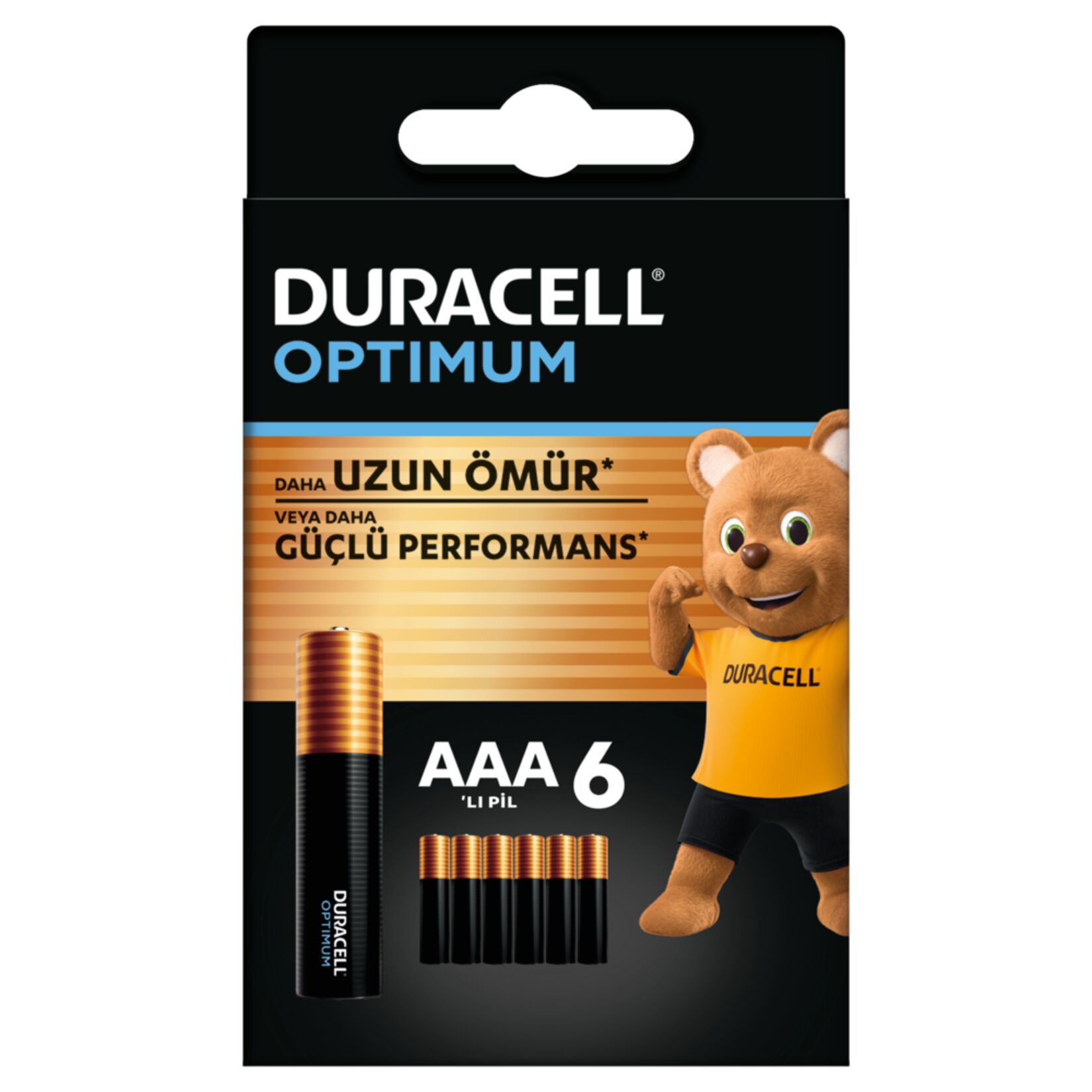 Duracell Optimum AAA Alkalin İnce Kalem Pil 1,5 V (LR03 / MN2400) 6’lı Paket