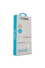 S-link SL-SP70 1m Beyaz 3.5mm Stereo Ses Kablosu