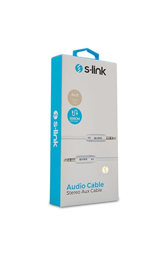 S-link SL-SP70 1m Beyaz 3.5mm Stereo Ses Kablosu