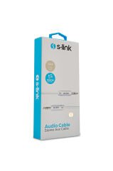S-link SL-SP70 1m Beyaz 3.5mm Stereo Ses Kablosu