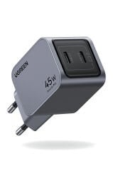UGREEN Nexode Pro 45W GaN Hızlı Şarj Cihazı Type-C QC PD 2xUSB-C Uzay Grisi 35008