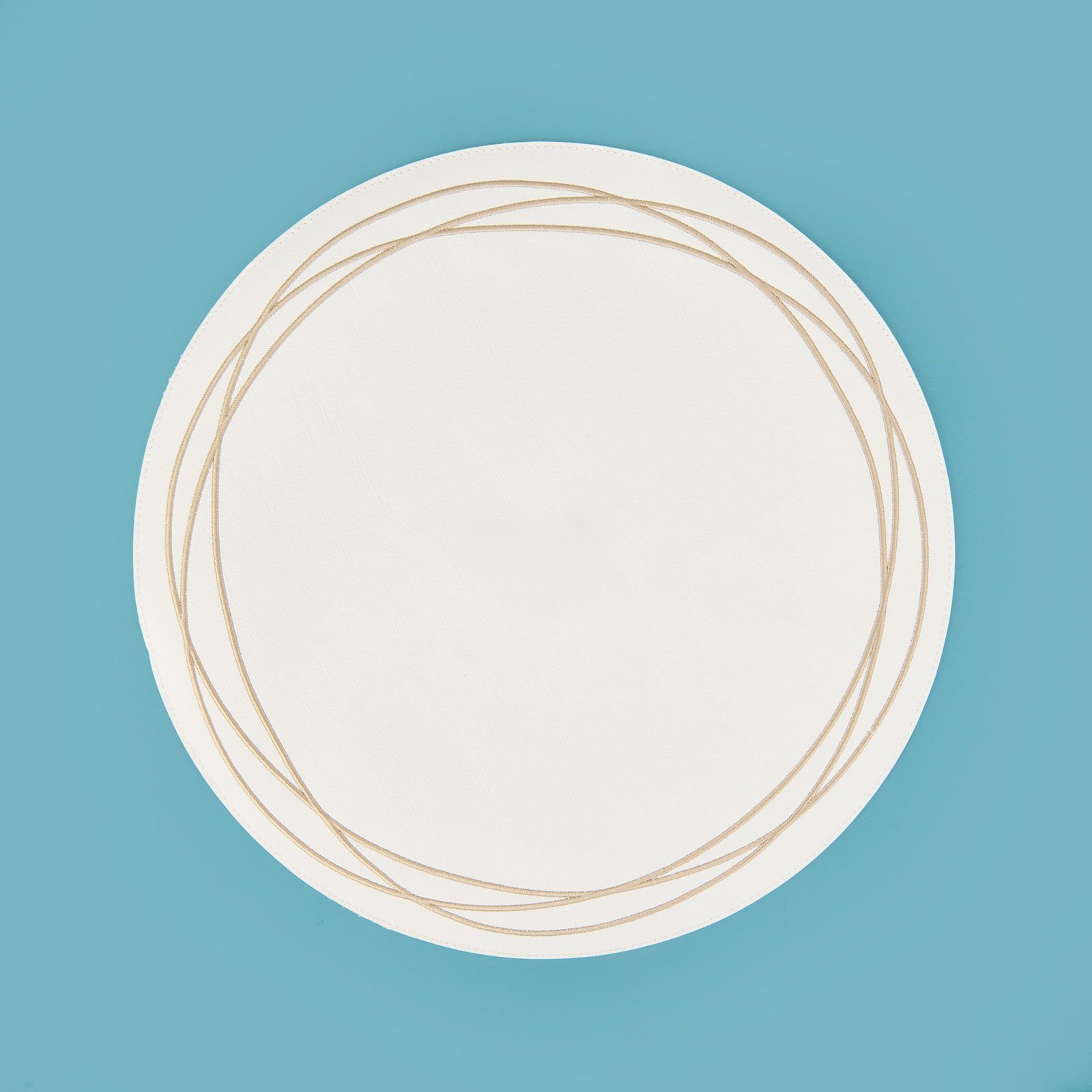 Kitchen Yuvarlak Deri Supla - Beyaz / Krem - 38 cm