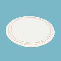 Kitchen Yuvarlak Deri Supla - Beyaz / Krem - 38 cm