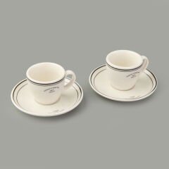 Kitchen Luna 2'li Espresso Fincanı - Krem / Siyah