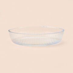 Twin Oval Cam Fırın Kabı - Şeffaf - 25x17 cm
