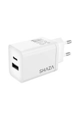 SHAZA Çift Çıkışlı Usb QC3.0 Type-C PD 33W  Şarj Adaptörü