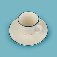 Kitchen Hammer 2'li Fincan Takımı - Krem / Mavi - 90 ml