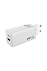 SHAZA Çift Çıkışlı Usb QC3.0 Type-C PD 65W  Şarj Adaptörü