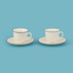Kitchen Olympos 2'li Kahve Fincanı Takımı - Krem / Siyah - 90 ml