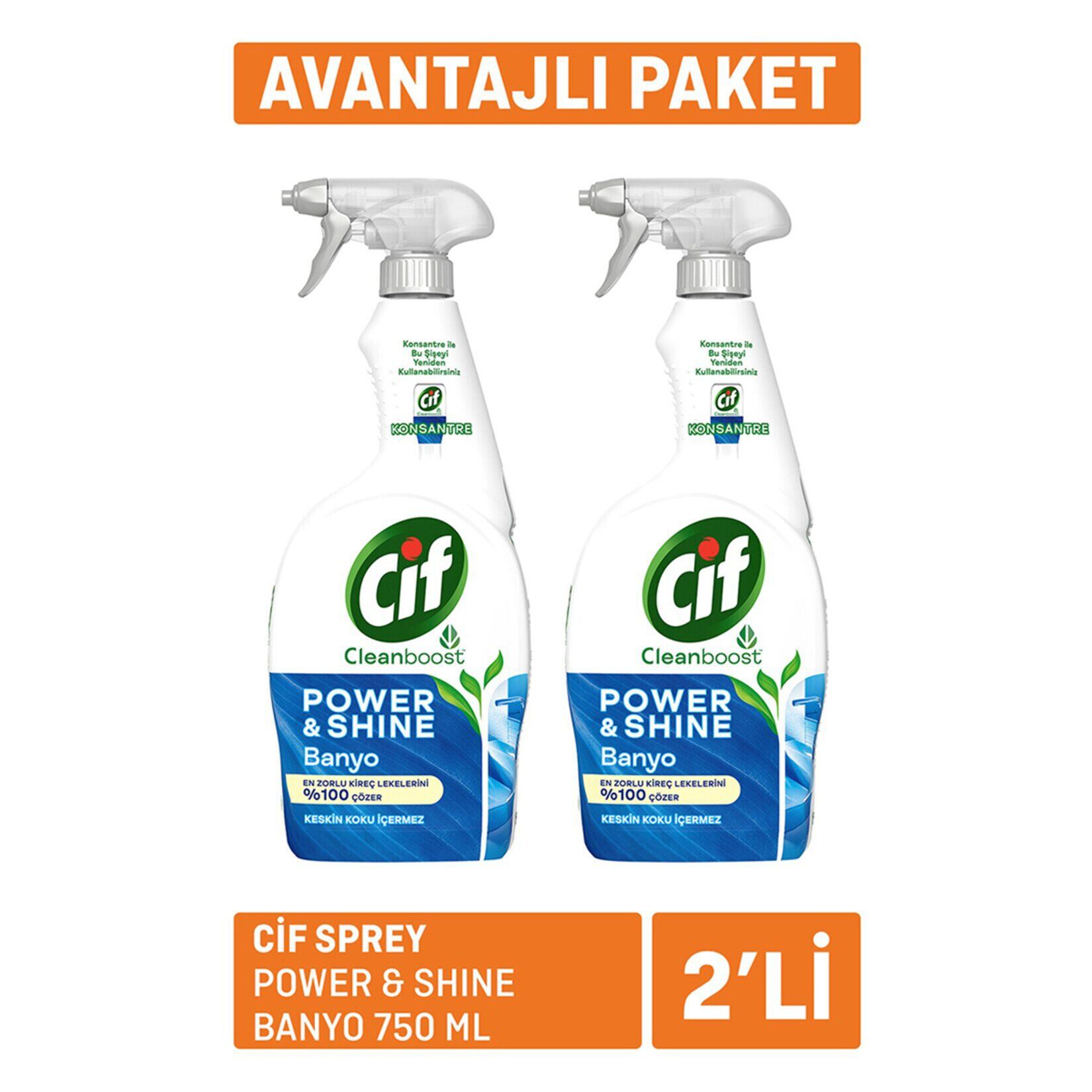Cif Sprey Power  Shine Banyo 2 x 750 Ml