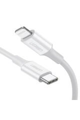 UGREEN Type-C to Lightning 3A PD MFi Sertifikalı Hızlı Şarj Kablosu 2 Metre Beyaz 60749