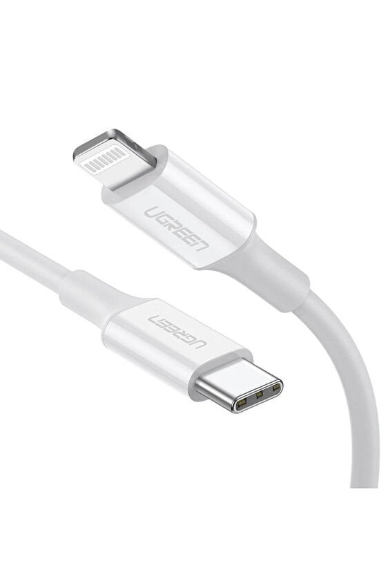 UGREEN Type-C to Lightning 3A PD MFi Sertifikalı Hızlı Şarj Kablosu 2 Metre Beyaz 60749