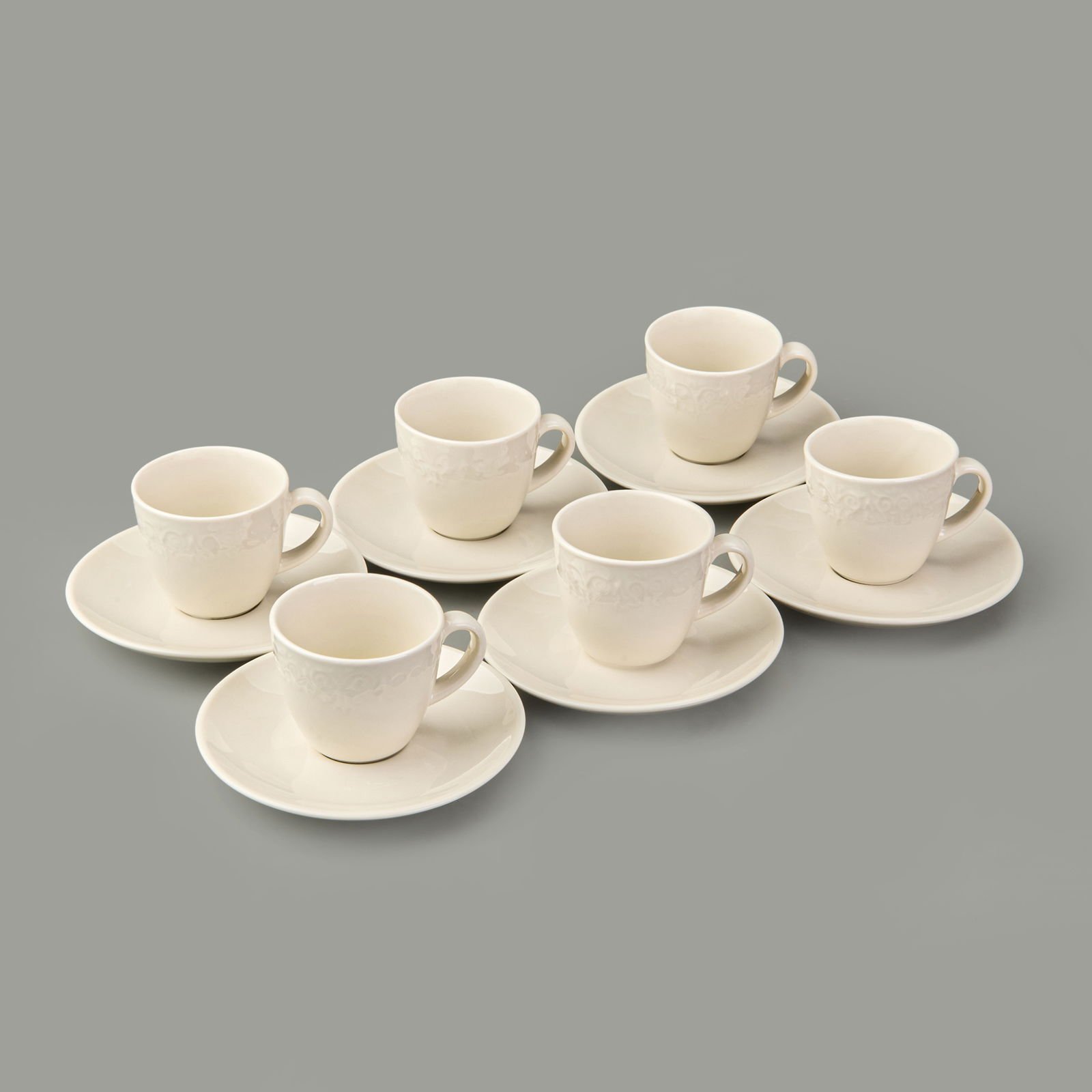 Kitchen Arnea 6'lı Kahve Fincan Takımı - Krem - 90 ml