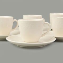 Kitchen Arnea 6'lı Kahve Fincan Takımı - Krem - 90 ml