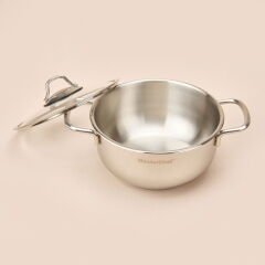 Paslanmaz Çelik Tencere - Gri - 20 cm