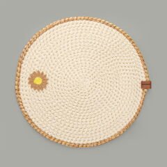 Soft Çiçek Nakışlı Supla - Ekru - 33x33 cm