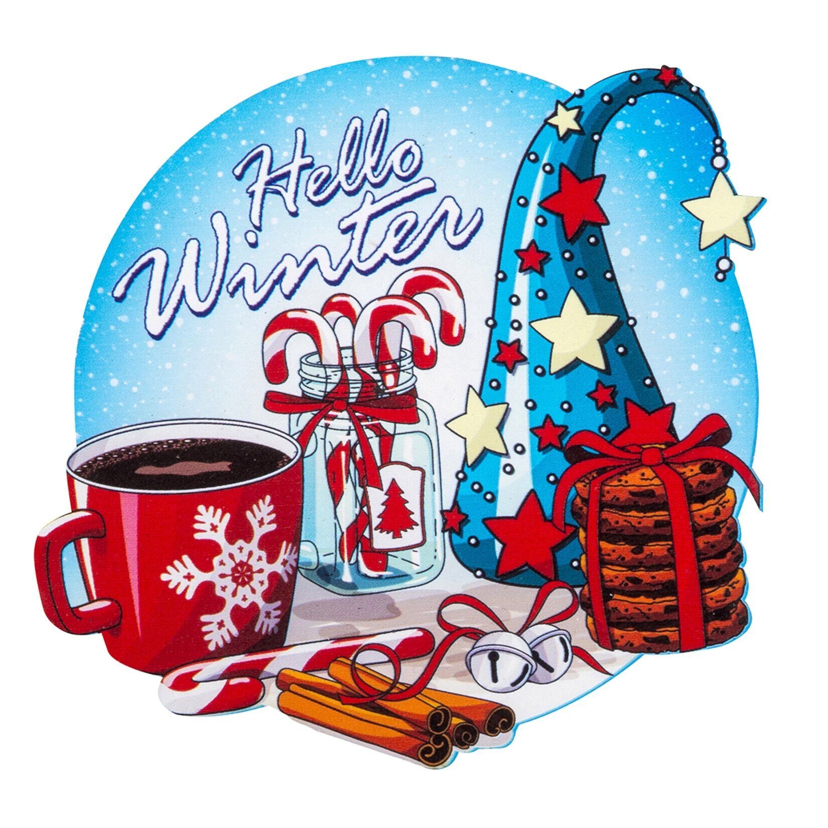 Myros Ahşap Bardak Altlığı Kış Temalı