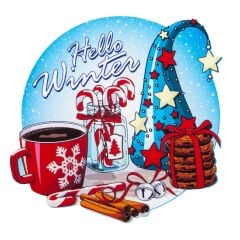 Myros Ahşap Bardak Altlığı Kış Temalı