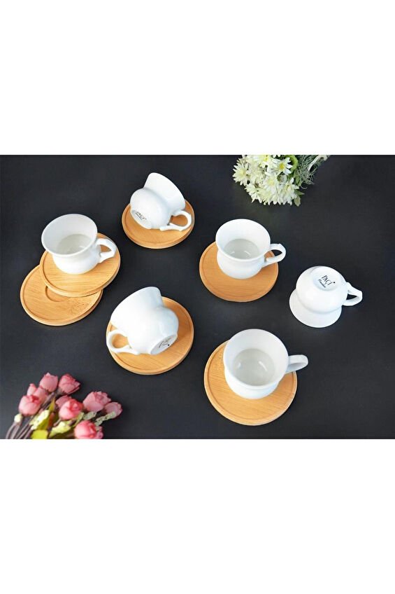 Paçi Kahve Fincan Seti 6lı Bambu Altlık