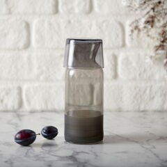 Matte Bardaklı Sürahi - Siyah - 700 ml