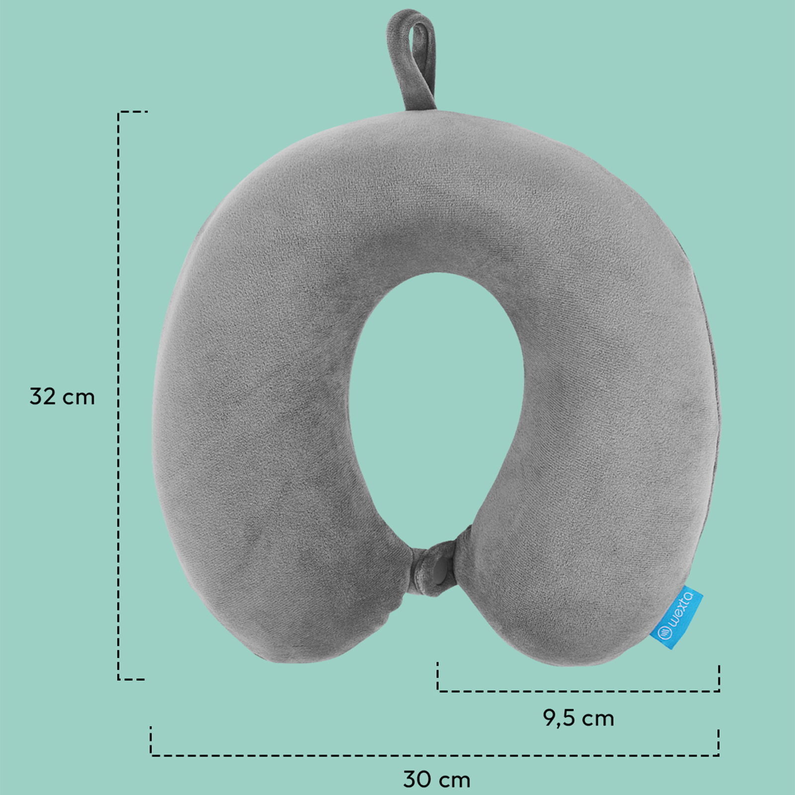 Seyahat Boyun Yastığı - Gri - 29x27 cm