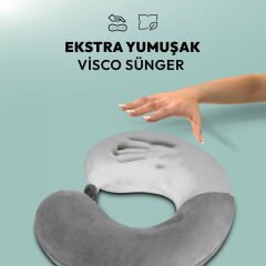Seyahat Boyun Yastığı - Gri - 29x27 cm