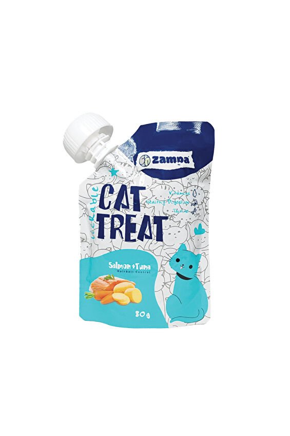 Zampa Puding Kedi Ödülü - Somon  Ton Balıklı - 80g