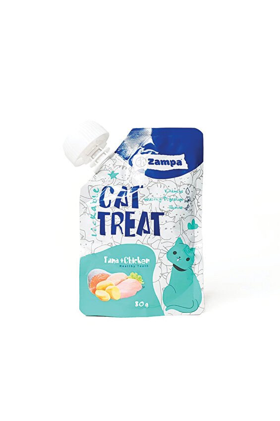 Zampa Puding Kedi Ödülü - Ton Balıklı  Tavuklu - 80g